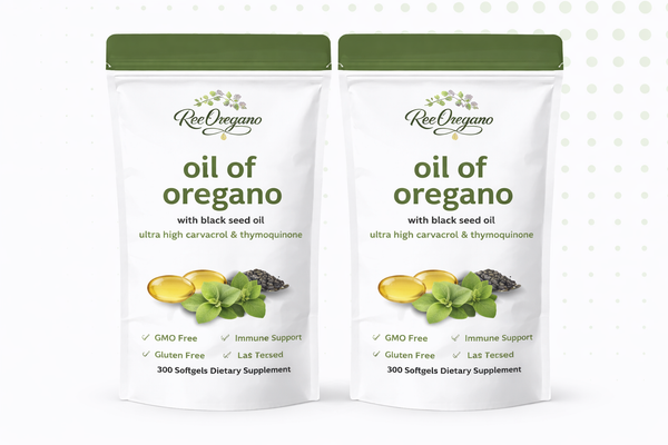 PACK OF 2 | Ree Oregano Softgels, 300 Count | 2 in 1 Formulated with Black Seed Oil